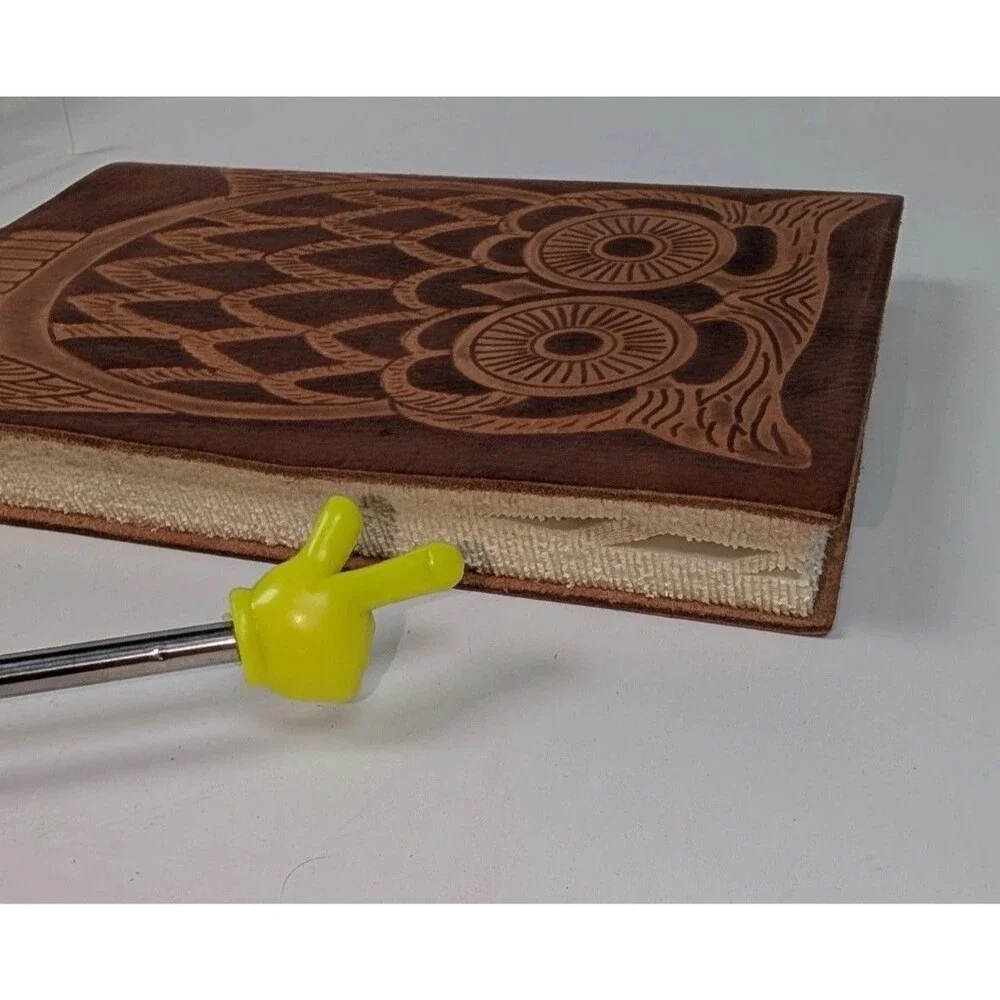 Barnes & Noble Italian Leather Owl Journal Notebook Made in Italy Embossed Cover